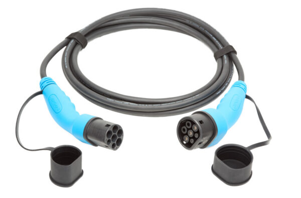 Type 2 to Type 2 Lead, 1P (Blue handle/black cable) 5m