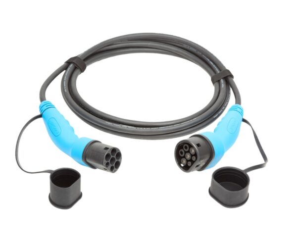 Type 2 to Type 2 Lead, 1P (Blue handle/black cable) 5m